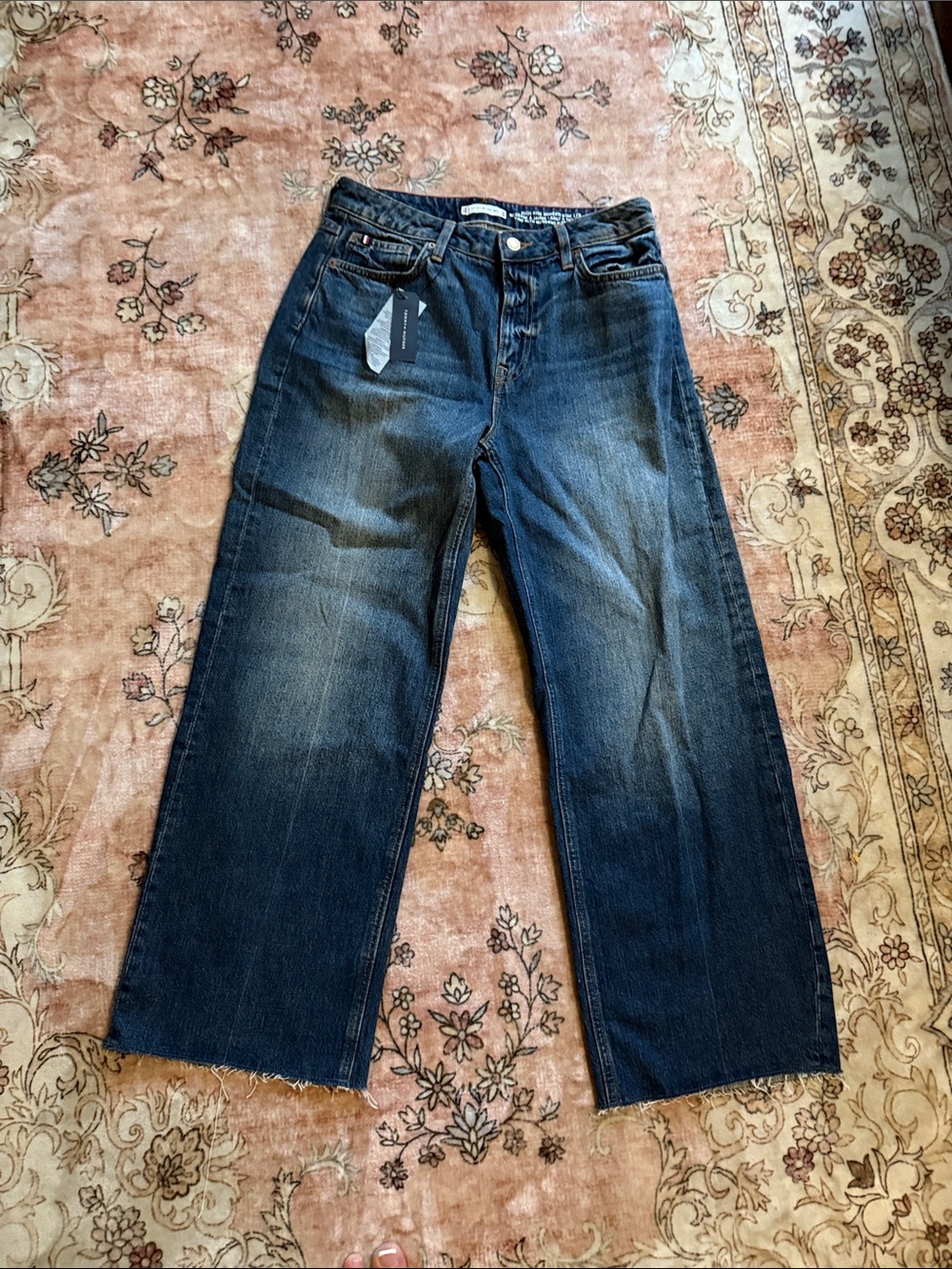 Tommy Hilfiger Washed Blue Relaxed Straight Jeans